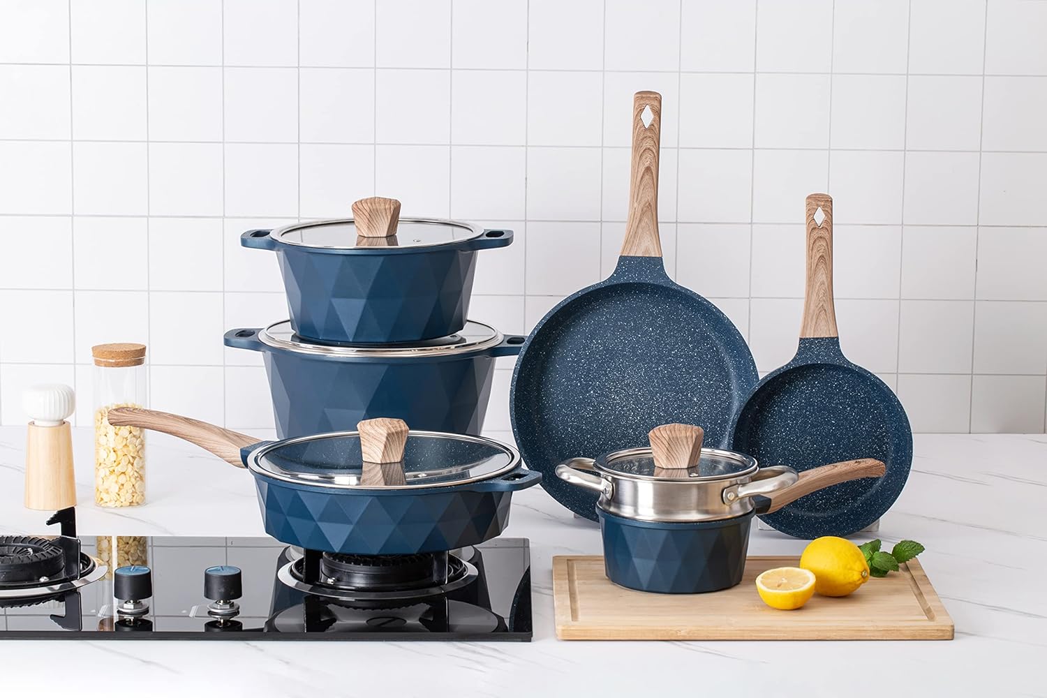 Nonstick Cast Aluminum Pots and Pans with Handles: